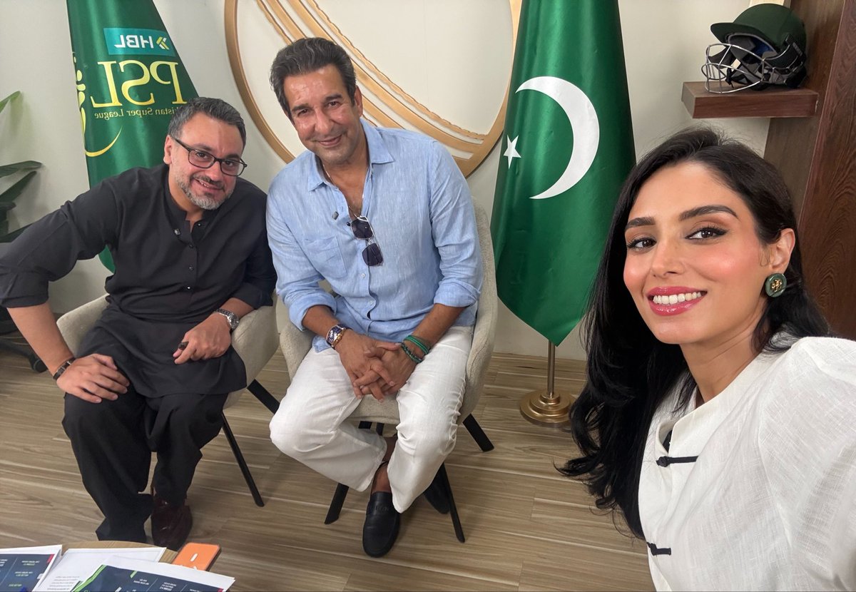 ZAbbasOfficial's tweet photo. Never a dull moment with @wasimakramlive in the house. A chat on the last season &amp; the one coming ahead with @salnaseer. Which player would you like to see in the next @thePSLt20? https://t.co/gIx42yr8er
