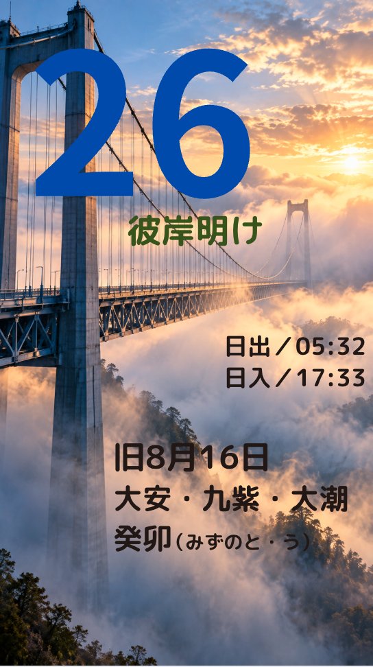 rakuichi55's tweet photo. ☯️おはらく〜🎑

令和8年9月26日（土）
癸　丁　丙
卯　酉　午

40番・癸卯（みずのと・う）

誰かをなぞっても
自分の答えにはならない。

好きな色。
心弾む組み合わせ。

手元のものを並べ替え
自分の感覚で選び直す。
試してわかることがある。
その先に
自分だけの形が現れる。

#ポジ活1131日目 https://t.co/lznAFAqsKG