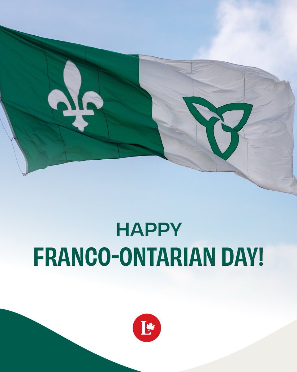 MarcMillerVM's tweet photo. Happy Franco-Ontarian Day! 💚🤍
Today, we celebrate a proud, vibrant Francophonie rooted across Ontario, one that brings us together and strengthen our Canadian identity.
Let’s continue to keep French alive, today and for generations to come! https://t.co/BCOWSdpJXP