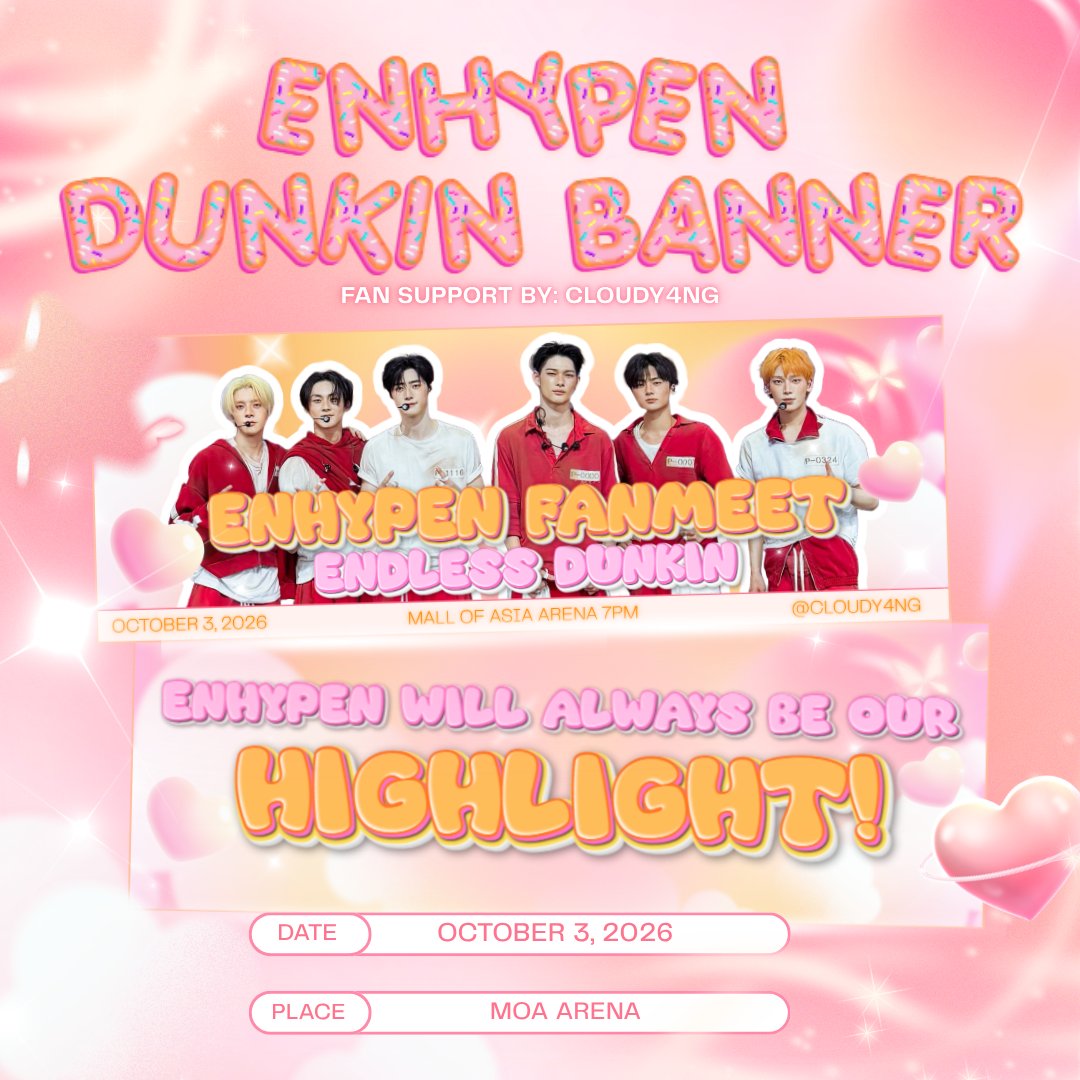 cloudy4ng's tweet photo. hello engenes!

 . ݁⋆ ۶ৎ ݁˖ . ݁ ENHYPEN DUNKIN BANNERS  . ݁⋆ ۶ৎ ݁˖ . ݁

۶ৎ fan support by @cloudy4ng 

- like, rt, and follow
- limited qty and strictly 1:1 ratio only
- open for trades also
- 10.03.26

see you everyone!
#DunkinPH_ENDLESS #ENDLESSFunMeet
#ENHYPEN #ENHYPENPH https://t.co/cs5csUu5Ks