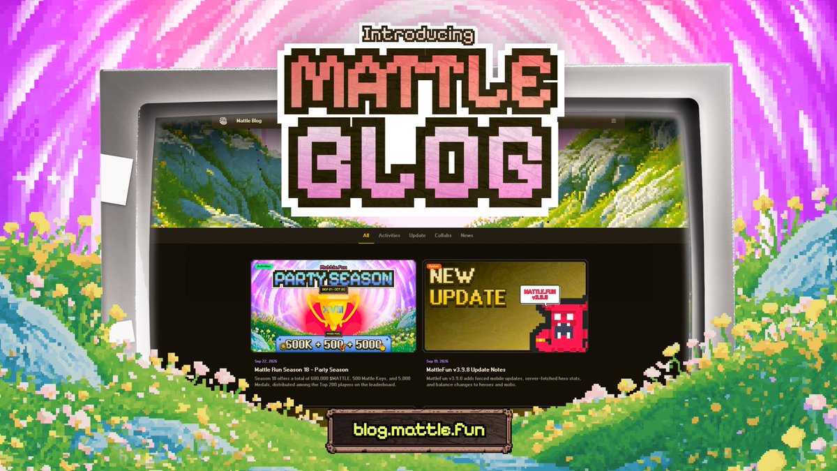 mattlefun's tweet photo. Introducing Mattle Blog 🚀

A new place to stay updated on everything happening across MattleFun, including the latest news, product updates, events, collaborations and FAQs.

We will keep it updated regularly as MattleFun continues to grow.

👉 https://t.co/c1K03gaQDE
