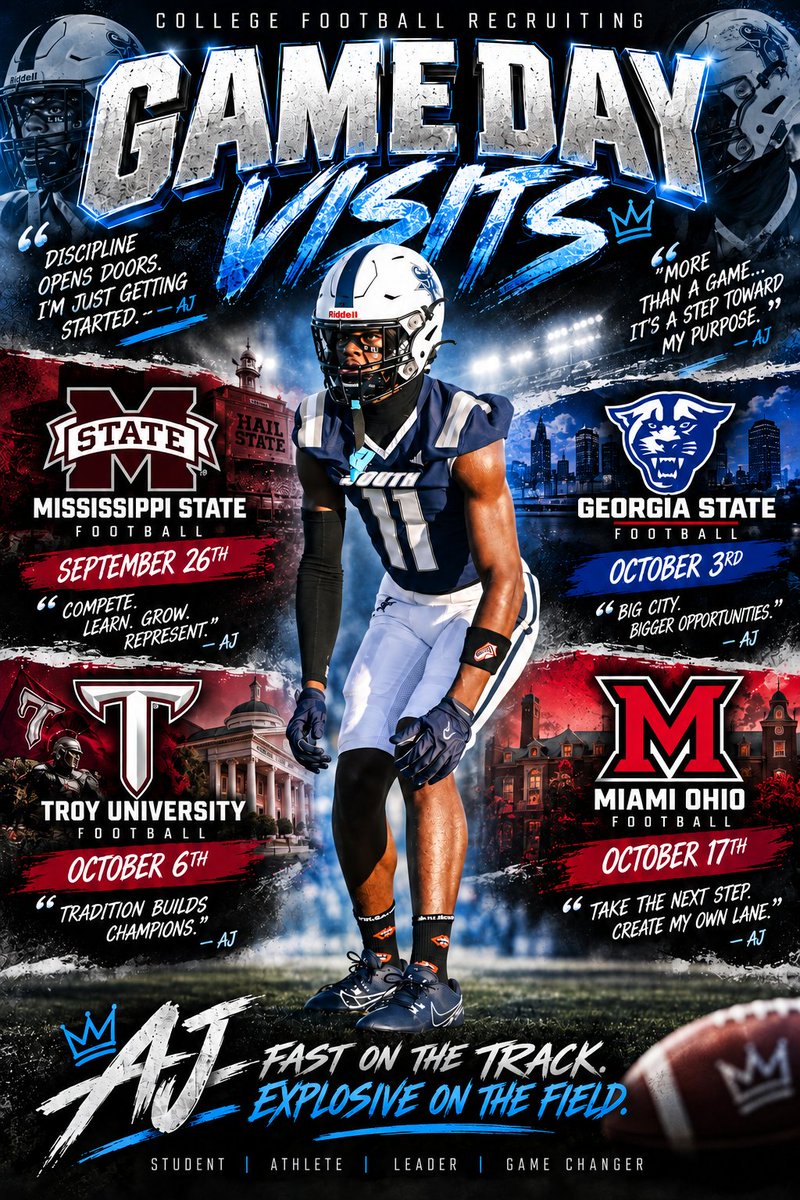 AJSneed_7's tweet photo. Grateful for every opportunity to get on campus, experience the culture, and continue building relationships. The work doesn’t stop whether on the field, on the track, or in the classroom. #AJInMotion #GameDayVisits #Classof2028 #Recruiting 
@CoachBryanLamar @TheReal_Chad4 @zaymartin2410 @RecruitGeorgia @247recruiting @ChadSimmons_ @NEGARecruits @gwinncorecruits @CometsSGHS