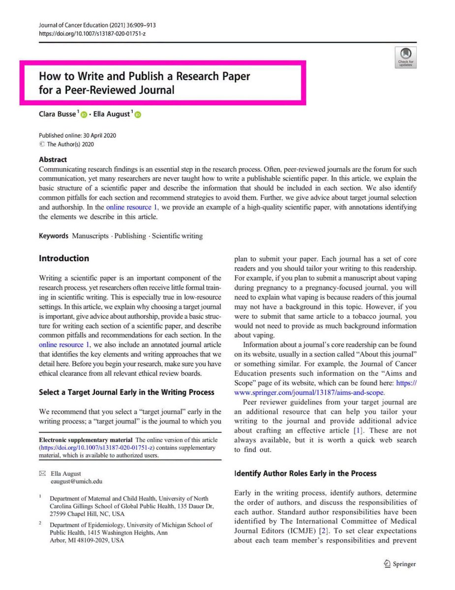 im2muneeb's tweet photo. How to write a research paper for a peer reviewed journal ?

Here is a very good article to publish a research paper in a peer reviewed journal …

#phd https://t.co/bth3Z5RJ4u