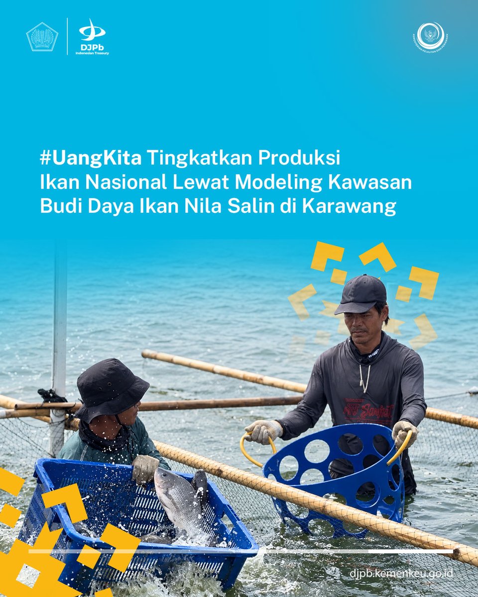DJPb_Kemenkeu's tweet photo. Sobat Intress dan Sahabat Bahari,

Menjaga efisiensi pakan sekaligus merawat kualitas air jadi kunci utama dalam budi daya perikanan pesisir.

Melalui skema pengelolaan yang akuntabel di BLUPPB Karawang, alokasi #UangKita difokuskan untuk menggerakkan modeling nila salin. https://t.co/TpihwIv5SV