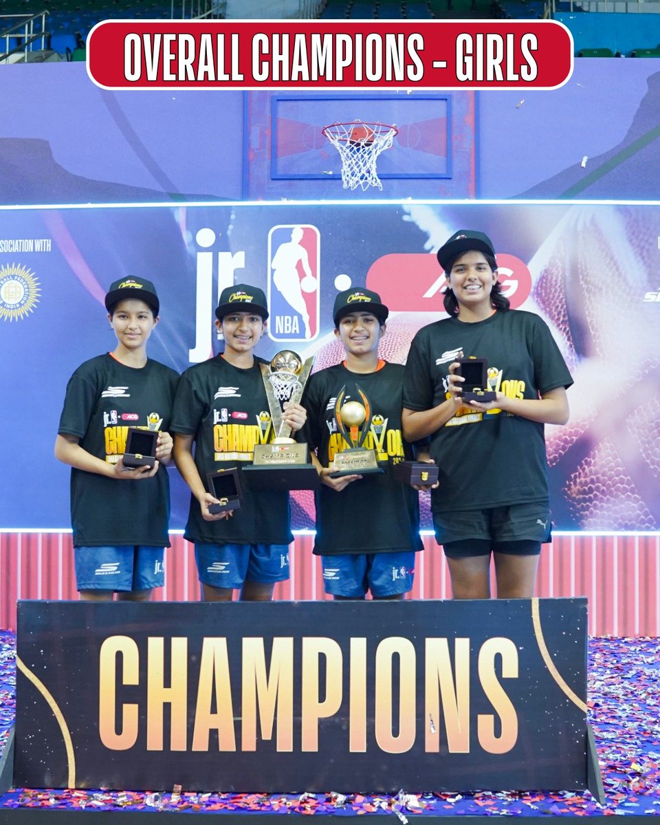 NBAIndia's tweet photo. THIS IS WHAT CHAMPIONS PLAY FOR. 🏆

A look back at the 2025–26 ACG Jr. NBA champions. 💪

Think you have what it takes? Click the link below to register and chase championship glory. 🔗

https://t.co/QiJZ8Q9dUX

#WhereStarsAreBorn #IndianBasketball #SkechersBasketball | @ACGWorld @BFI_basketball @SkechersIndia @jrnba
