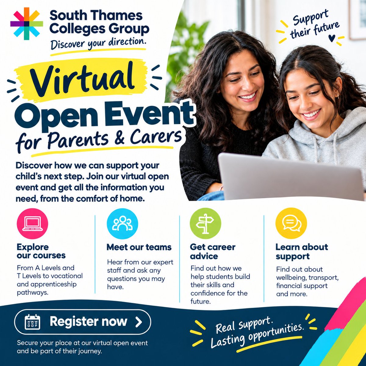 KCupdate's tweet photo. Supporting your young person’s next step? 💙 

Join our Virtual Open Event for Parents &amp; Carers and get the information you need to help them make an informed choice about their future. 

Explore, ask questions and discover their direction. ✨ https://t.co/UdPWyW9seJ https://t.co/SUSIKNVHXe