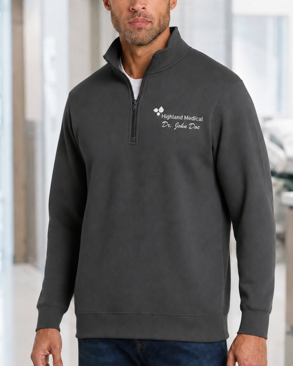 promofect's tweet photo. Clinic buildings run cold. Embroidered fleece looks like a uniform, not event merch, and holds up to frequent laundering. Quarter-zip for easy on/off, full-zip over scrubs. We can help you choose.

#HealthcareUniforms #EmbroideredApparel #StaffUniforms #CustomApparel https://t.co/ArVNvUGZmj