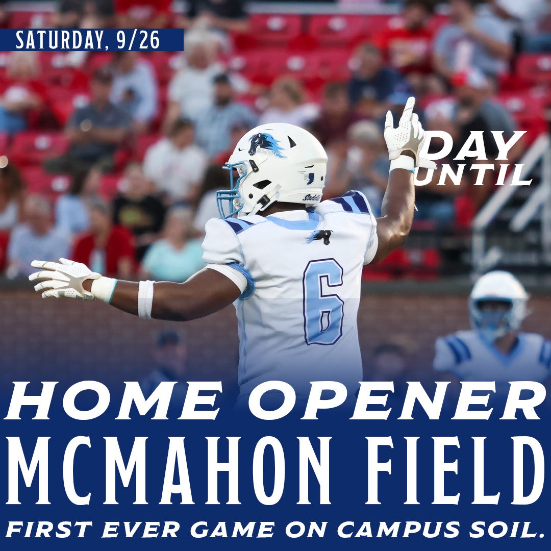 SMWCFB's tweet photo. ONE. MORE. DAY. 🐎
The first football game ever played on our campus.
🏈 1:00 PM ET
📍 McMahon Field
#SaddleUp
#ComeToTheWoods https://t.co/YczWrz7inW