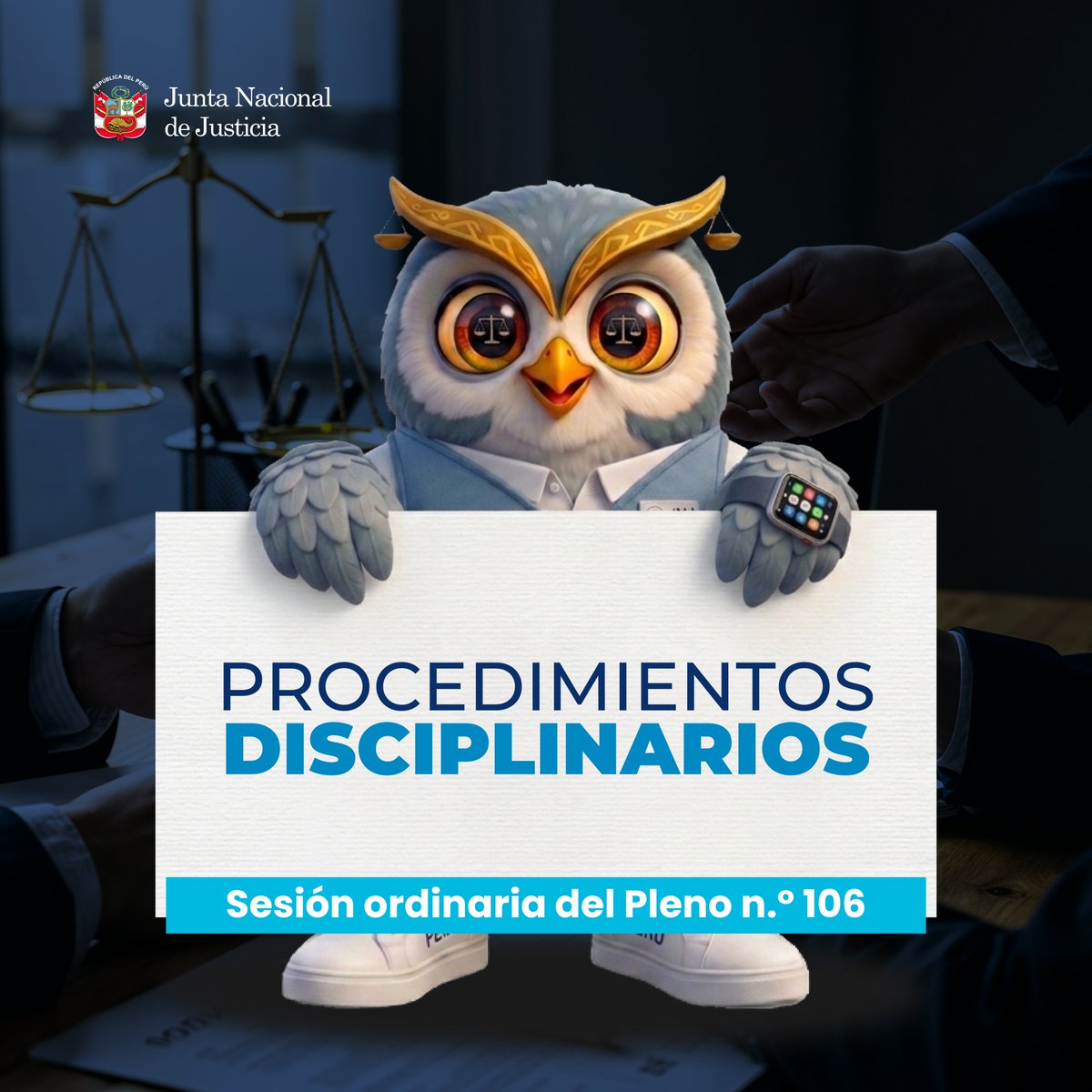 JNJPeru's tweet photo. 🔴 Conoce los acuerdos adoptados en la sesión del 𝗣𝗹𝗲𝗻𝗼 𝗻.° 𝟭𝟬𝟲 de la Junta Nacional de Justicia, sobre 𝘱𝘳𝘰𝘤𝘦𝘥𝘪𝘮𝘪𝘦𝘯𝘵𝘰𝘴 𝘥𝘪𝘴𝘤𝘪𝘱𝘭𝘪𝘯𝘢𝘳𝘪𝘰𝘴. https://t.co/ebHuaNXvHe