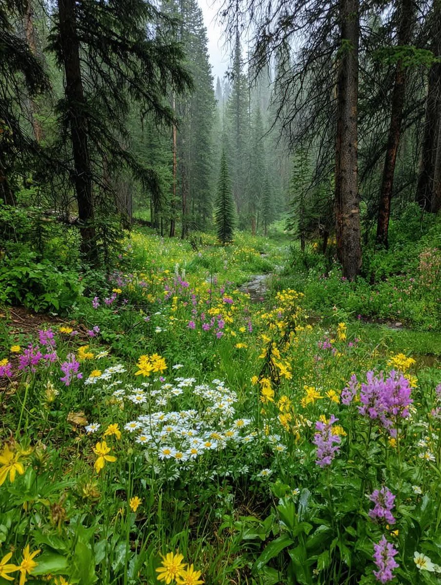 worldclick56's tweet photo. Rainy woods and quiet blooms. 🌲💐 https://t.co/RhAJom5vgG