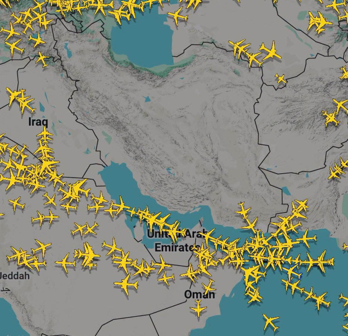 RusslyA's tweet photo. 🔴 هكذا تبدو سماء إيران صباح اليوم..
ولا طائرة واحدة داخلة أو خارجة منها لأي مكان في العالم..

الخزانة وما أدراك ما الخزانة.. https://t.co/YK13Tcjcr4