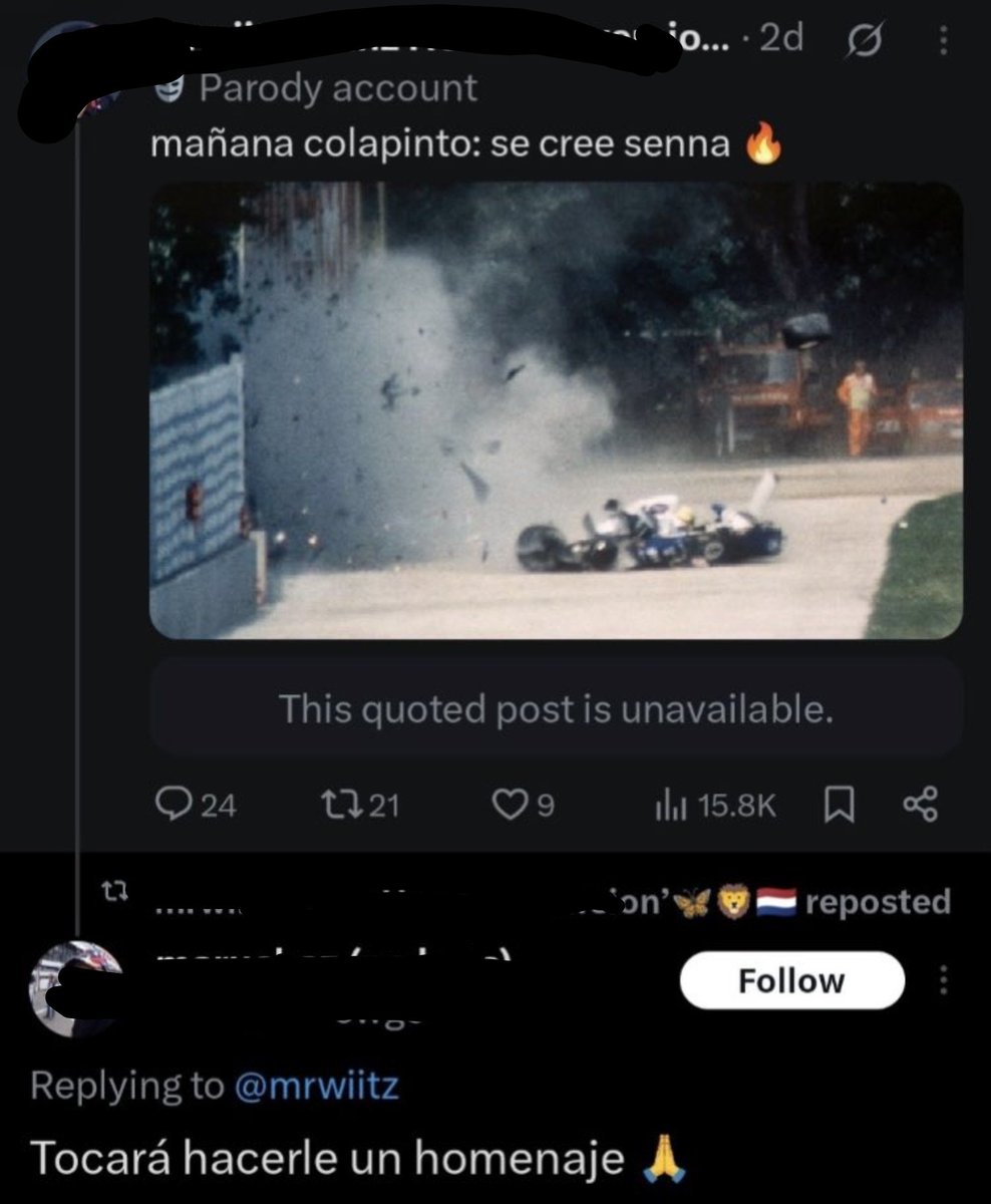 443lvsfrando's tweet photo. Con todo el revuelo de las declaraciones de Gasly...
Abro hilo exponiendo distintos casos de acoso a FC a lo largo de su trayectoria y a mas pilotos donde nunca se publicaron comunicados ‼️🧵 https://t.co/PtaOa3jAkZ