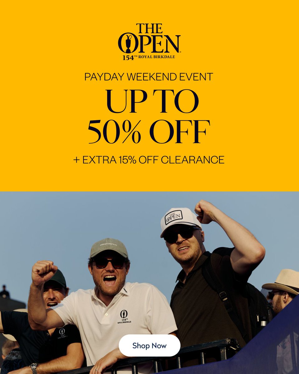 TheOpen's tweet photo. Born from the links and made for the elements, find your favourites from The 154th Open while stocks last.

Shop now: https://t.co/kCLejFUqLo https://t.co/FUxvW7DtEA