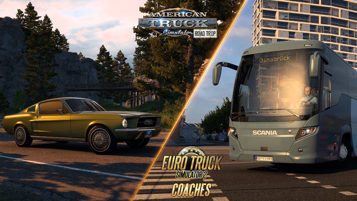 SCSsoftware's tweet photo. Ready to hit the road? 🚗🚌

Today, we're taking a closer look at one of the new systems created for our upcoming Coaches DLC for ETS2 &amp; Road Trip DLC for ATS, Mode Switch! ↕️

Read &amp; see more at our blog: https://t.co/Ot65hOPVWS https://t.co/2XUQ6zptKc