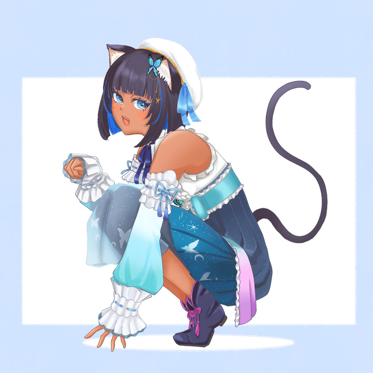 sa___kat's tweet photo. ビジュアル可愛すぎるだろ。
ARKポメ以外では初描き紺ちゃん🐈‍⬛ ͗
新衣装差分を添えて⟡.·
新衣装もラブリーキュートだ
 
#くらこんあーと
#儚牙紺新衣装 https://t.co/9RlSzVJiUR