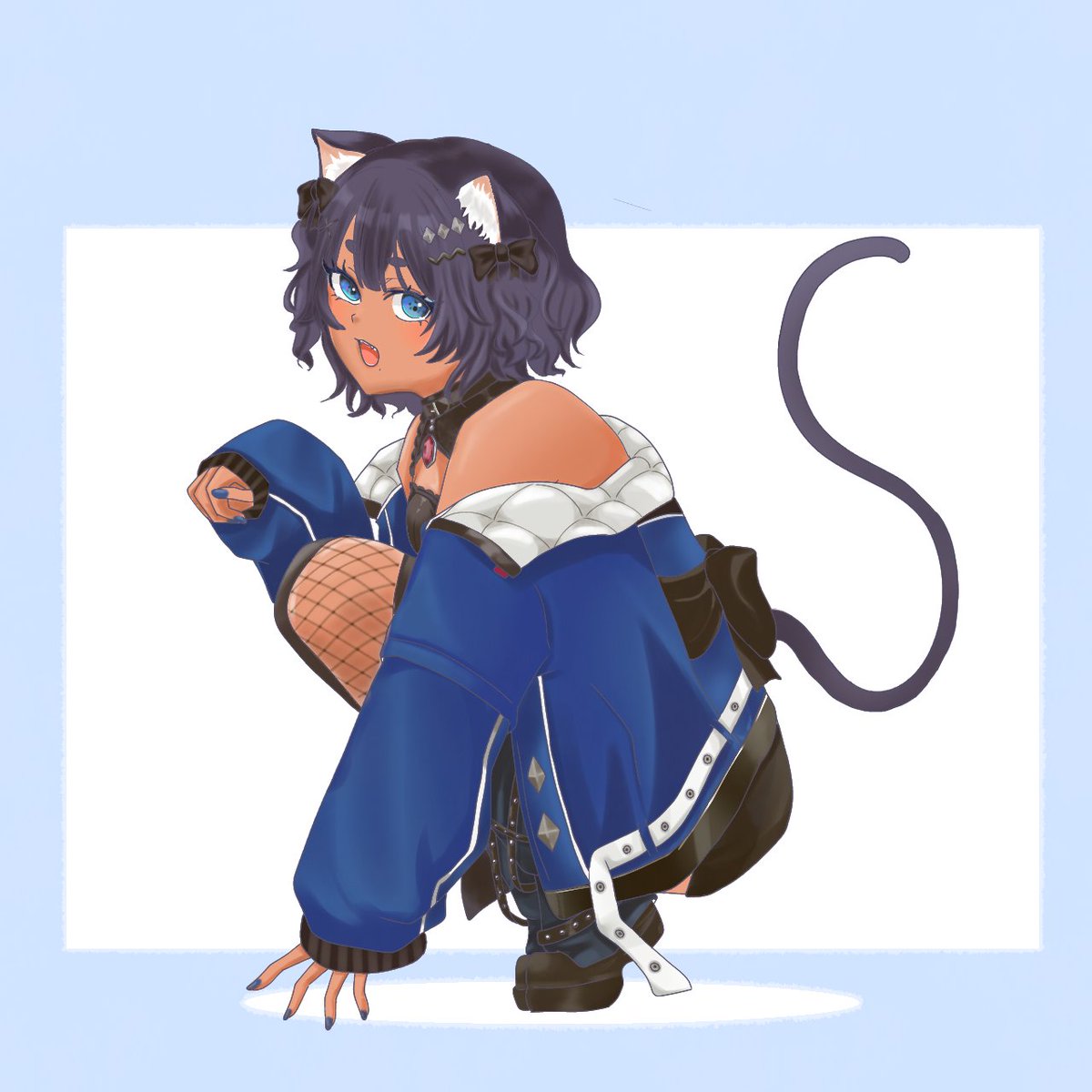 sa___kat's tweet photo. ビジュアル可愛すぎるだろ。
ARKポメ以外では初描き紺ちゃん🐈‍⬛ ͗
新衣装差分を添えて⟡.·
新衣装もラブリーキュートだ
 
#くらこんあーと
#儚牙紺新衣装 https://t.co/9RlSzVJiUR