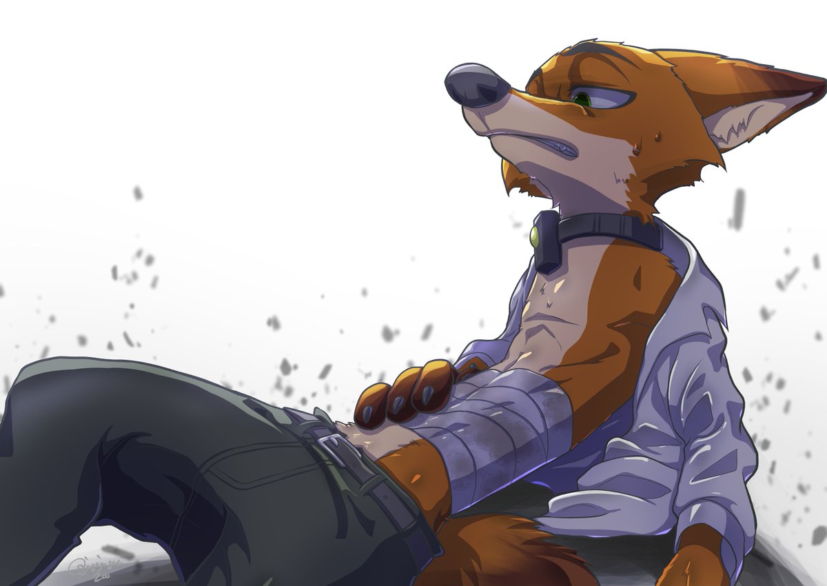jagajagaaZoo's tweet photo. D(?)ニックを描いてみた！腹に包帯巻かれてるのいいなて思って...🦊🩹🤕 https://t.co/RyWnFIgP7A