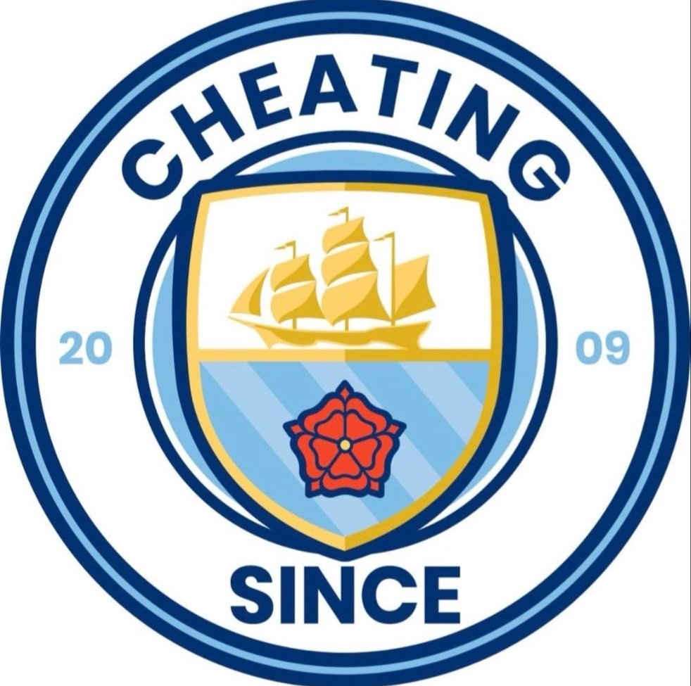 GoonerJohnAFC's tweet photo. Manchester City - Cheating since 2009! https://t.co/TTmL4iivWV