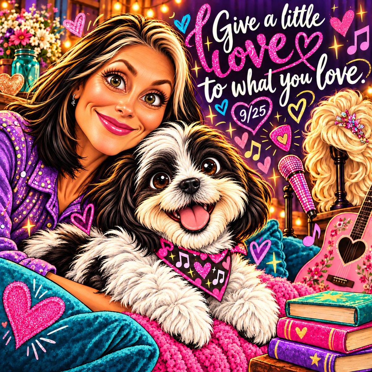 fertbottom's tweet photo. Happy #DollyDay! 🦋 Stay kind, sparkle bright, wag with joy, and love what you love! 😍🐾💜

Rudy Roo &amp; Heather 🤘

#DollyParton #ImaginationLibrary #925Day #YouDoYou #KeepMovingForward #YouRock https://t.co/RNkZSv8lGK