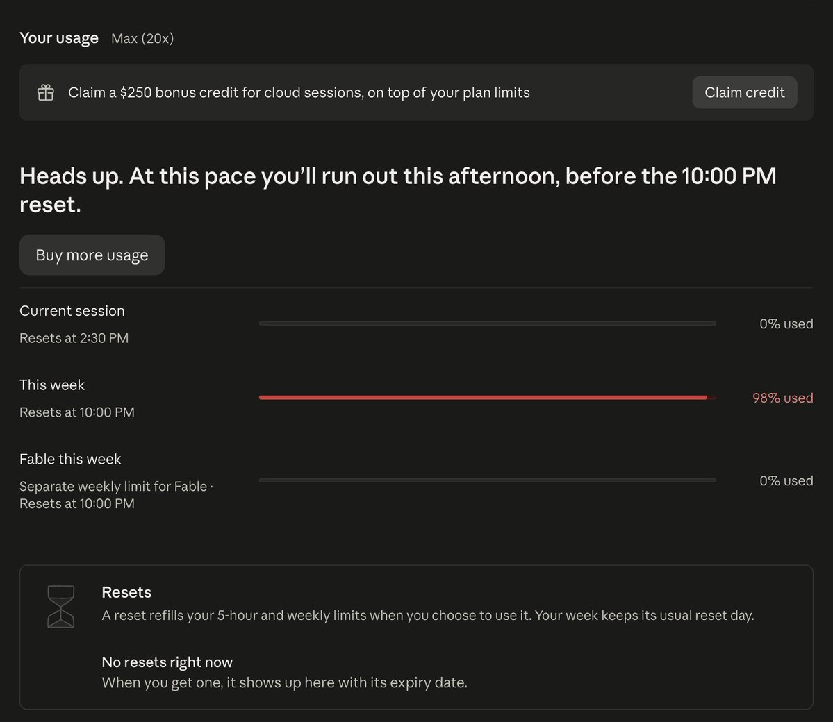 talamanderrr's tweet photo. While Opus 5.5 is highly efficient, it is definitely possible to hit your weekly limit in less than 48hrs. Time to start stacking 20x Max Plans before they increase prices https://t.co/dNnLUBgjFg