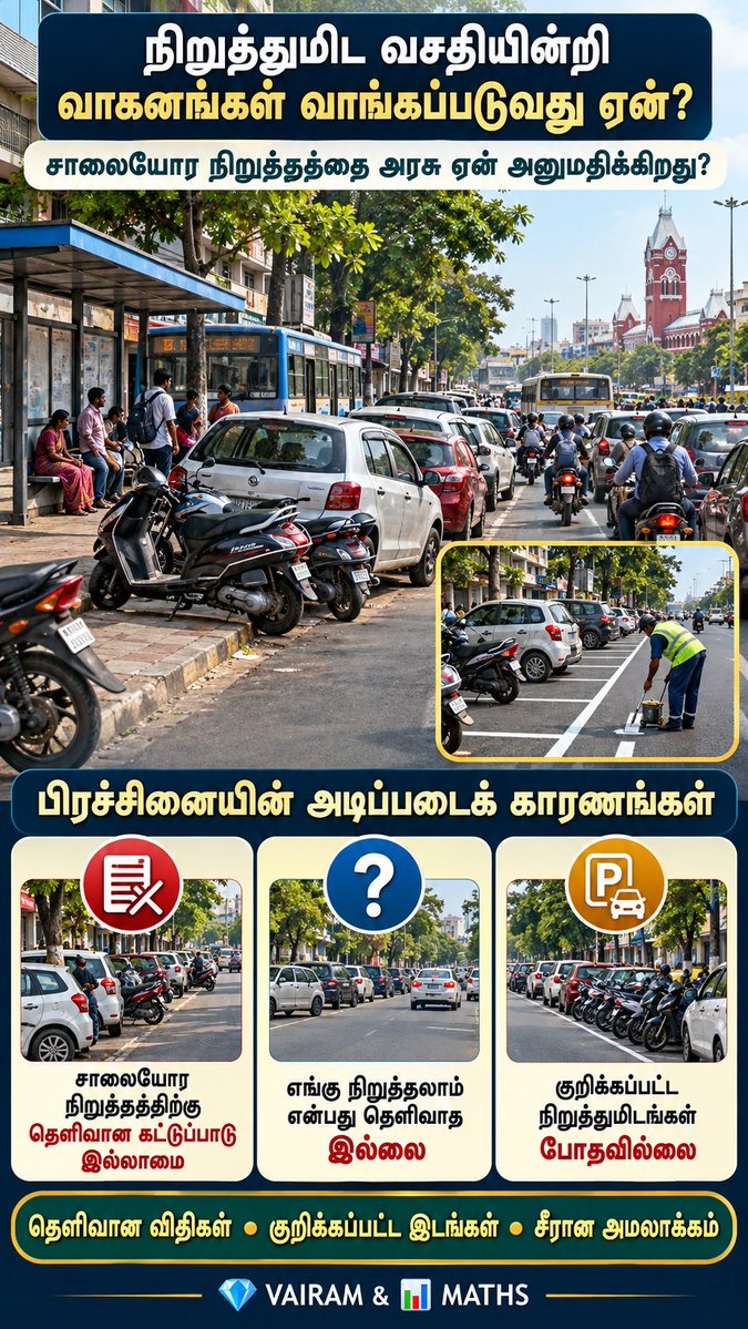 Propertiesloans's tweet photo. #குடிமக்கள்பொறுப்பு #அரசுப்பொறுப்பு #தமிழ்நாடுஅரசு #TamilNaduGovernment #மத்தியஅரசு #CentralGovernment #சென்னைமாநகராட்சி #GreaterChennaiCorporation #CUMTA #MoHUA #MoRTH #UrbanMobility #SmartParking #ParkingManagement #RoadSafety #VairamAndMaths https://t.co/YPrK1sjAmA
