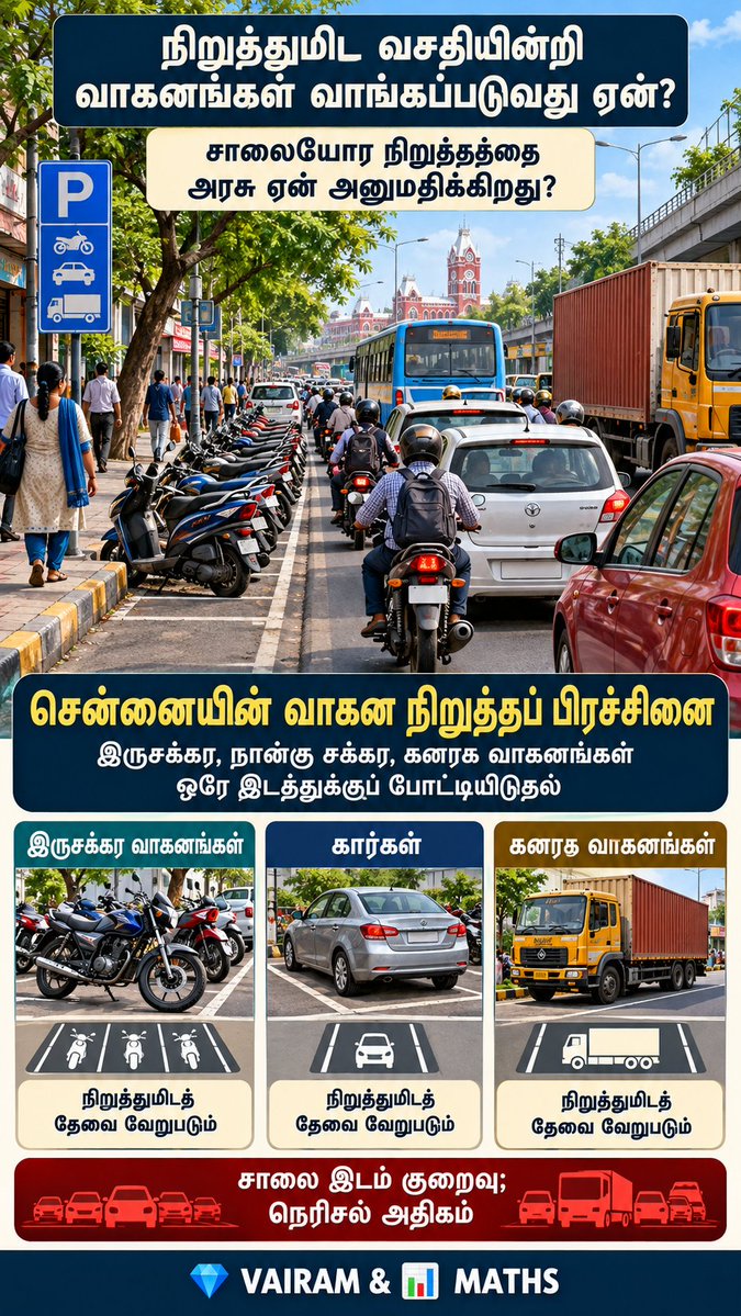 Propertiesloans's tweet photo. #குடிமக்கள்பொறுப்பு #அரசுப்பொறுப்பு #தமிழ்நாடுஅரசு #TamilNaduGovernment #மத்தியஅரசு #CentralGovernment #சென்னைமாநகராட்சி #GreaterChennaiCorporation #CUMTA #MoHUA #MoRTH #UrbanMobility #SmartParking #ParkingManagement #RoadSafety #VairamAndMaths https://t.co/YPrK1sjAmA
