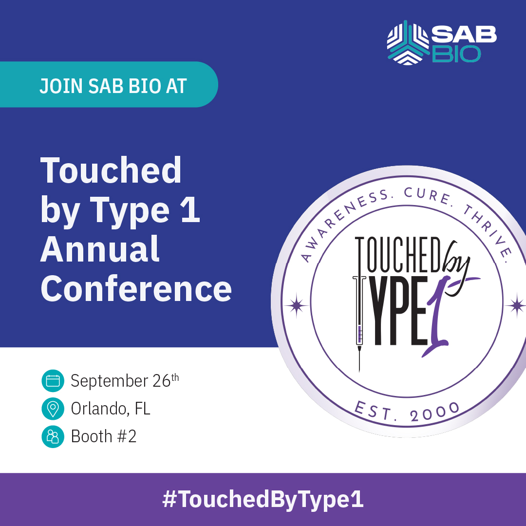 SABBantibody's tweet photo. We’re looking forward to joining the type 1 diabetes community at the Touched by Type 1 Annual Conference tomorrow, 9/26 in Orlando.

The event brings together people living with T1D, families, caregivers and experts for a day of education, connection and community.

If you’re attending, stop by booth 2 to meet the SAB BIO team and learn more about our work to advance a new approach to treating type 1 diabetes.

We hope to see you there!

#SABBIO #Type1Diabetes #T1D #TouchedByType1