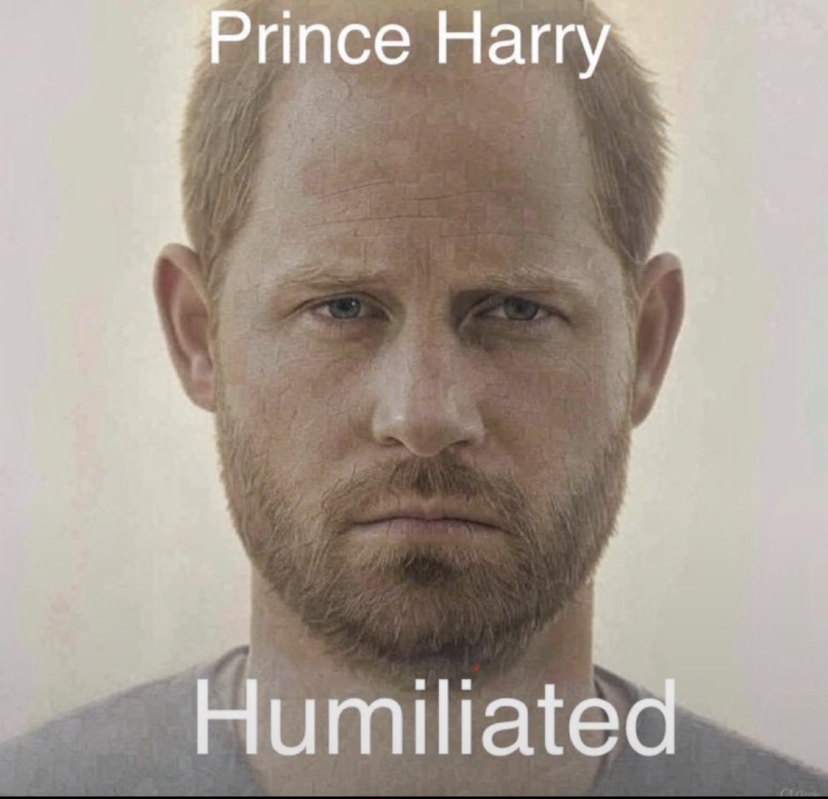 duchess_salty's tweet photo. Prince Harry is a fraud who didn’t even bother to read his speech. 
He FROZE like a deer in the headlights and flounced off the stage in a huff. He was unprepared and unprofessional. 

Harry is clearly cracking under pressure and he was visibly awkward when his teleprompter malfunctioned. 
He’s simply not fit or intelligent enough for public speaking gigs. 
Harry humiliated himself with his embarrassing, shambolic performance and not worth his fee.