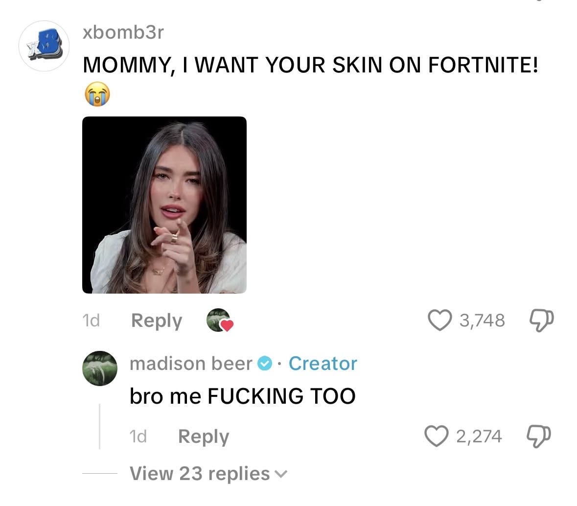 madsfoldedpizza's tweet photo. i wonder if xbomb3r got the skin https://t.co/2HqqMNOQfr