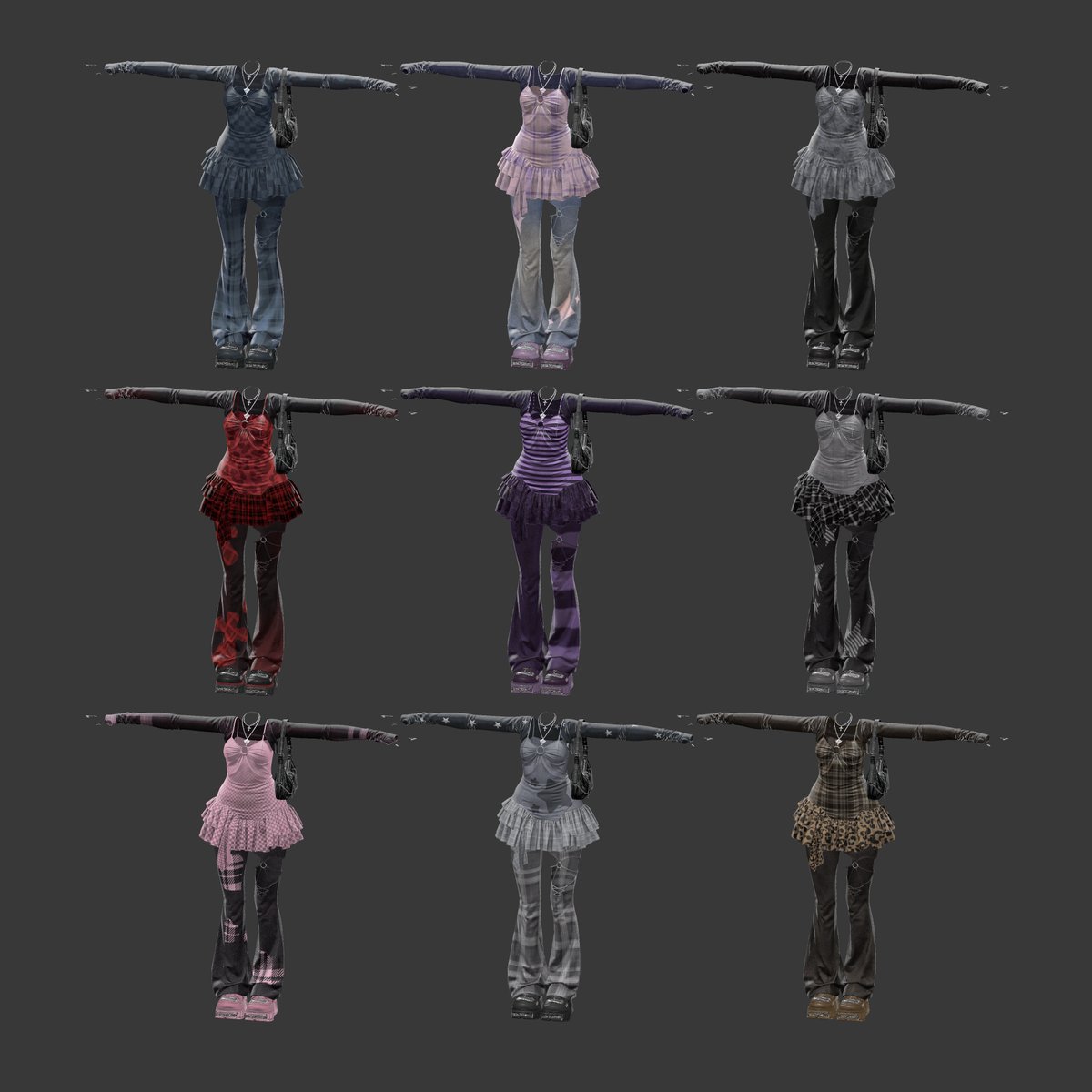 MeoLabs3D's tweet photo. 涼しくなってきたし、スポーツウェアセット を着て運動を始められそう 
#VRChat衣装 #VRC衣装 #アバター衣装 #Y2K #ギャル #スポーティー #スポーツミックス  #ローライズ #フレアパンツ #セットアップ https://t.co/41hZ3sPnMB