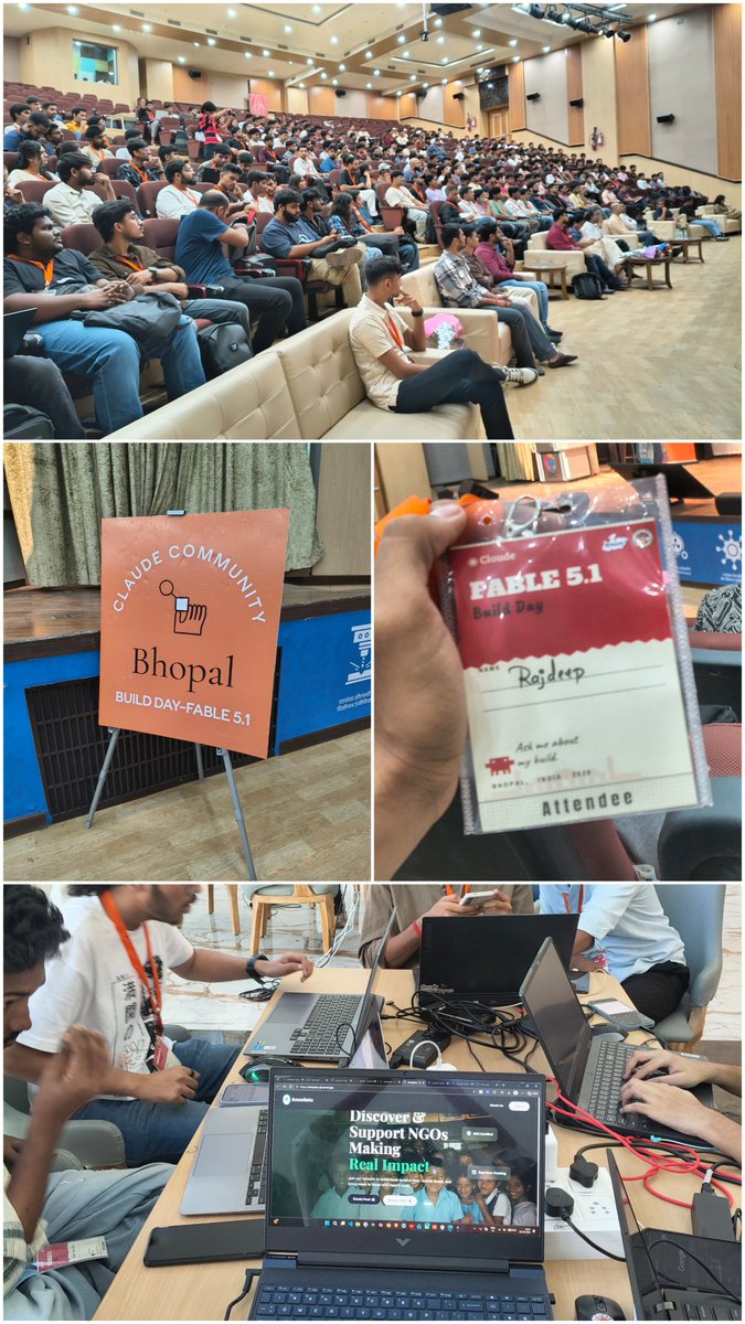 Rajdeep5085348's tweet photo. Claude Build Day 💻
Spent today at Claude Build Day turning an idea 💡into a working product before sunset.
Meet AnnaSetu - connecting surplus food, clothes & books with the NGOs that need them.
Zero to shipped in one day.
🔗https://t.co/rbJ1jbE01d
#ClaudeBuildDay #BuildInPublic https://t.co/CO1tgJ6tTX