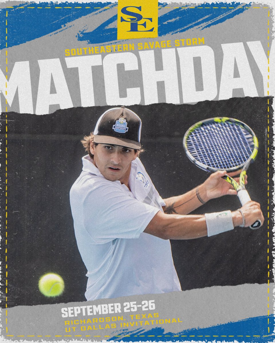 GoSoutheastern's tweet photo. Match Day!

🆚 UT Dallas Invitational
📍 Richardson, Texas
📅 Sept. 25-26

#GoSoutheastern l #TakeCover https://t.co/0SlojHMuGR