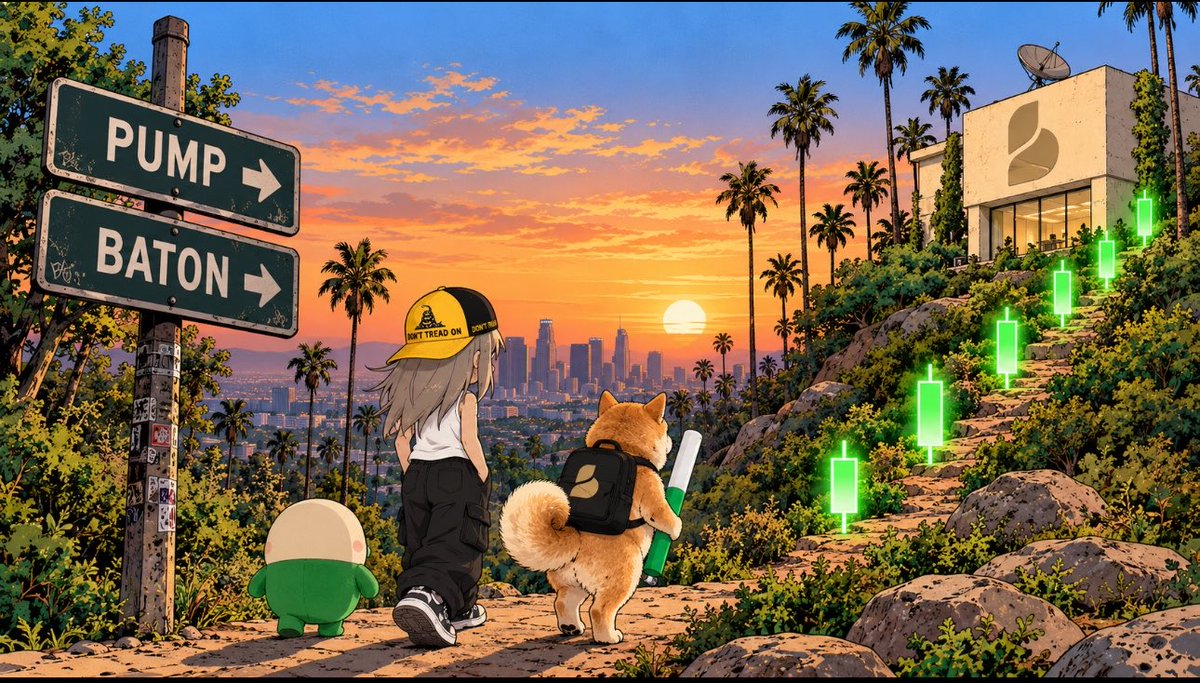 18decimals's tweet photo. Baton was behind Pump. Now the baton is back.

$baton brings the original Baton Corporation and https://t.co/epBqqCKqiF lore back as a meme.

But the mechanic is what makes it interesting: $BATON is paired directly with $PUMP, and BATON holders earn PUMP rewards.

If the PUMP hate turns into another chase, BATON is sitting directly in the middle of that flow.

The lore is real.
The pairing is real.
The rewards are real.

Now we walk toward the green candle.

$BATON $PUMP