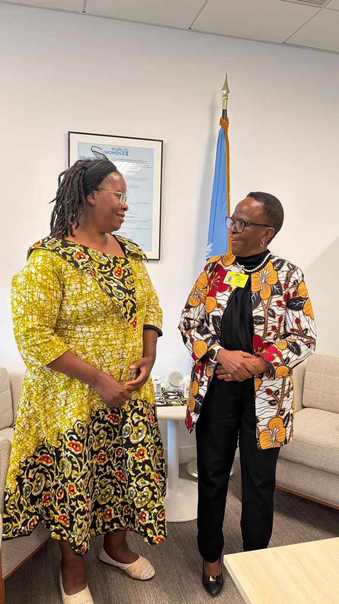 AUC_OSEWPS's tweet photo. In New York, the AU Special Envoy on WPS, H.E. Amb. Liberata Mulamula, met @UN_Women Deputy Executive Director, Ms Nyaradzayi Gumbonzvanda, to align on implementation of the new AU Strategic Plan on Women, Peace and Security. #UNGA81 #WomenPeaceSecurity #WPSAgenda https://t.co/DMn0XH3Yv7