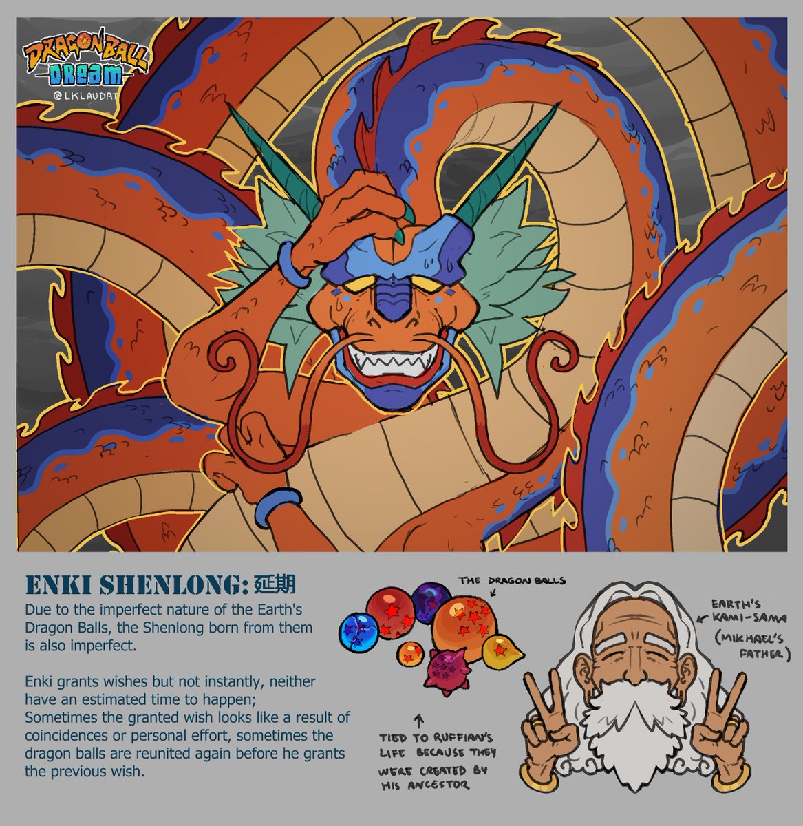 Lklaudat's tweet photo. Dragon Ball Dream Earth's ShenLong, he procrastinates https://t.co/zFb5iwfeuM