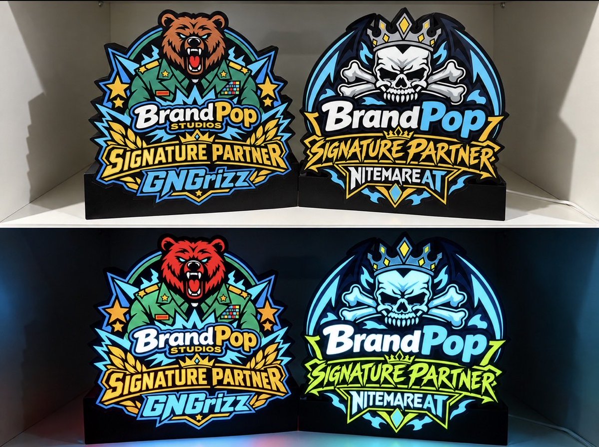 DreamForge3D_AT's tweet photo. 🚨 THE REVEAL IS HERE. 🚨

Remember those TWO special builds I said were a little different… a little more personal… and something “Signature 👀

Well, here they are. 🔥

Two custom BrandPop Signature Partner lightboxes — one for @GNGrizz and one for @Nitemare_AT 

Seeing these both lit up together is exactly the kind of thing I had in mind when I started DreamForge3D. Take something meaningful, turn it into something real, and make it stand out. 💡

And this is only the beginning. 😏

Who wants to be lit next?

💡 Custom lightboxes — $49.99
📦 FREE U.S. shipping
✅ Approve your mockup BEFORE you pay

DM @DreamForge3D_AT