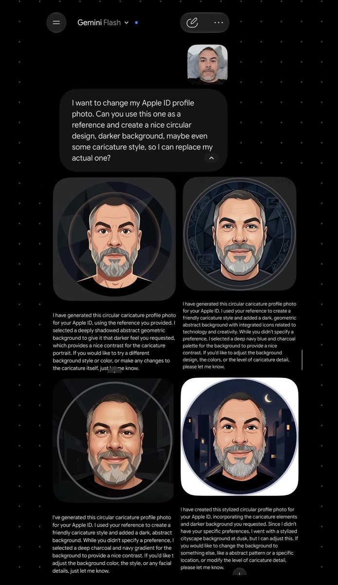 tiozaodeiphone's tweet photo. Same prompt, same reference photo. I asked @Gemini,  @ChatGPT and the new @Apple Siri. @Google’s gave me options. #ChatGPT a solid one. #Apple’s #iOS27 well, everyone can see for themselves. 👎🏻 
I can’t trust or use their AI. https://t.co/8b4kTdovtK