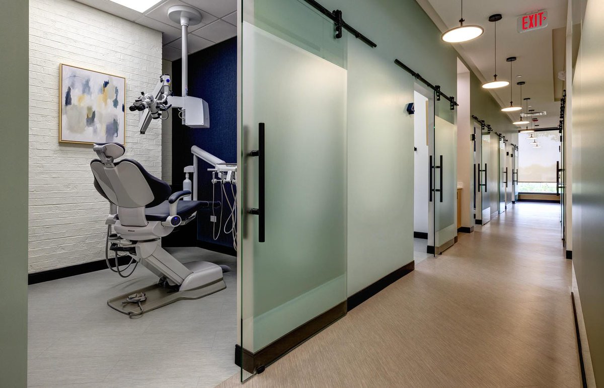 APEXDB's tweet photo. This LaGrange building used to be a bank. Now it's 5,000 SF of oral surgery, endo, and perio under one roof for Cameo Dental Specialists, our fifth project together.
#ApexDesignBuild #DentalDesign #AdaptiveReuse #DentalSpecialty #OralSurgery #HealthcareDesign #MedicalContractor https://t.co/ptLpfVzgGA