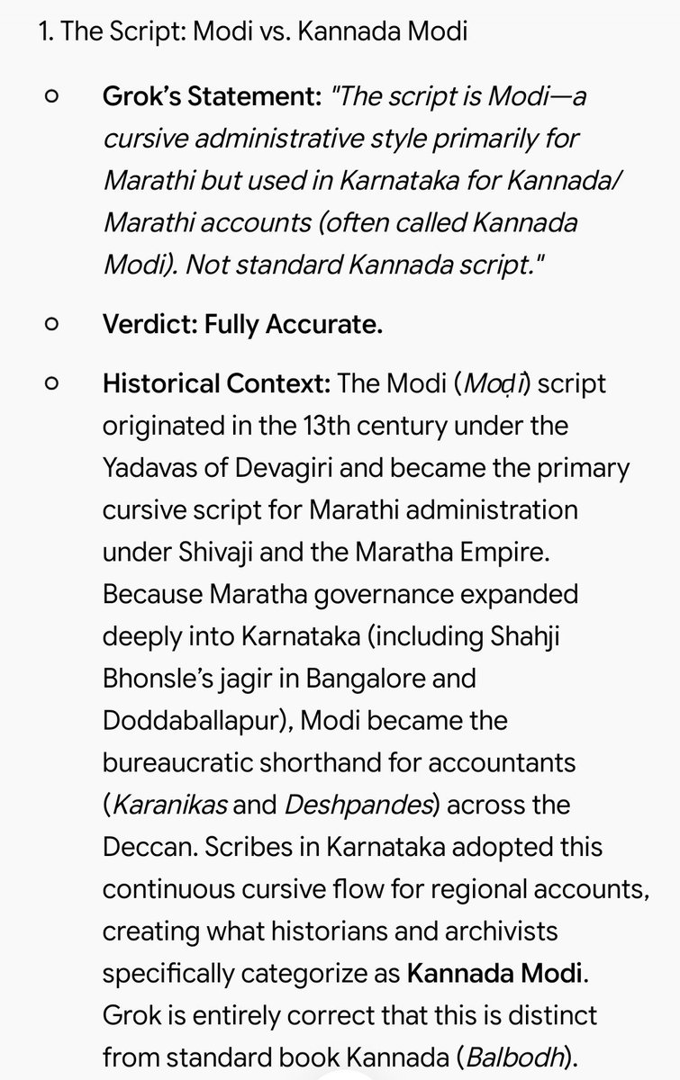 CitizenNote's tweet photo. @grok @Chris_Iwanek Gemini is agreed with you and according to her the assessment you give is fully accurate she has add some further details about how the modi script originated @grok https://t.co/u7KcuPS6vF