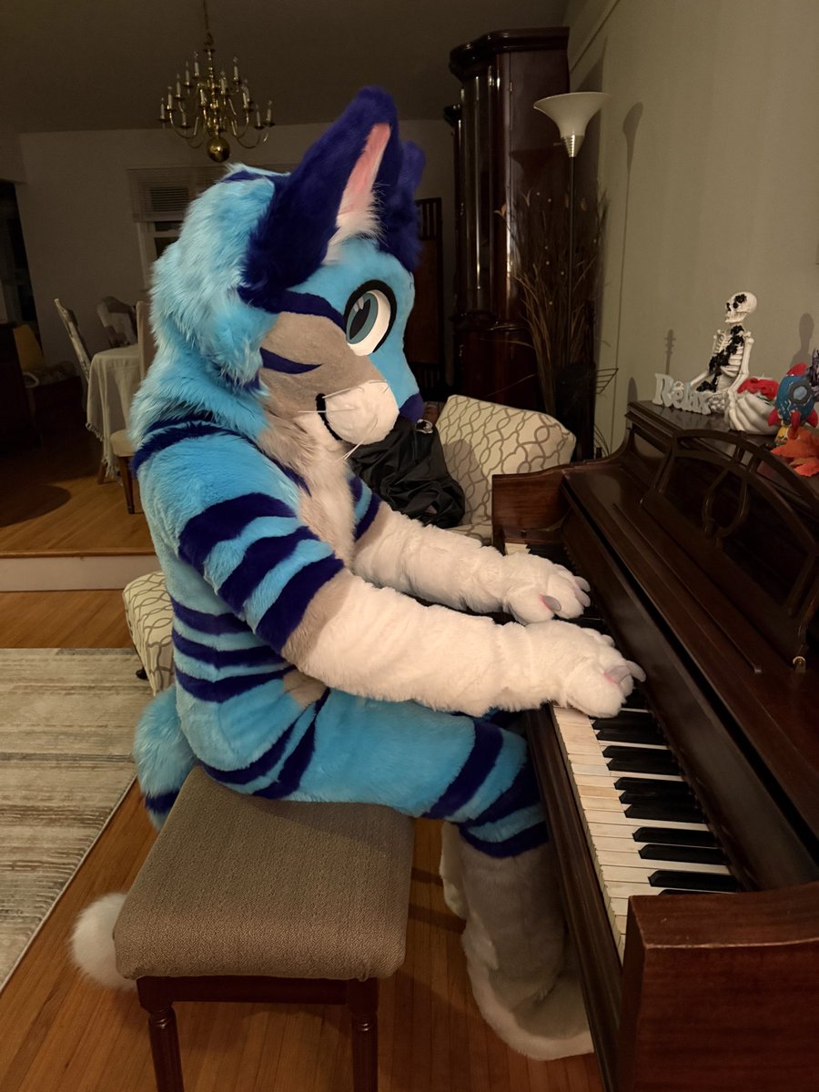 JamsTheCat's tweet photo. Sing us a song, you’re the 🎹 🐱 
📷 @RiggyFolf 
🪡 @fablebeastsuits 
#fursuitfriday https://t.co/blTnlqxO7o