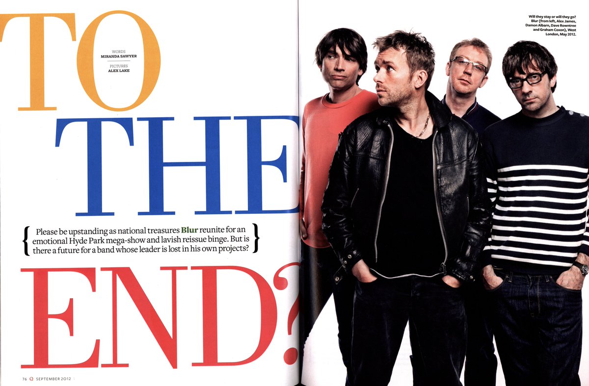 blurofficial's tweet photo. "To The End?"
blur for Q Magazine. 2012 https://t.co/UNAnuLTtH2