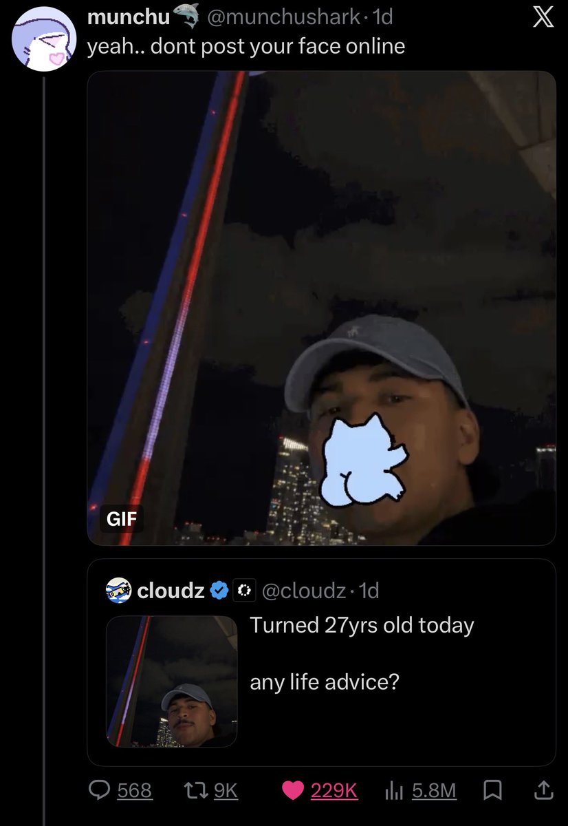 cloudz's tweet photo. How tf is this at 6M impressions 

im getting cooked 😭😭 https://t.co/cptc90WvO0
