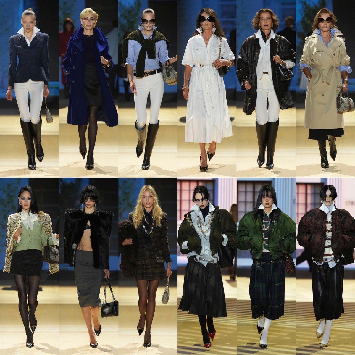 rebecamaccise's tweet photo. Gucci SS27 es, básicamente, la primera colección donde Demna nos enseña cómo entiende él a Gucci después de pasar un año estudiando la casa. “La conclusión de mi investigación es que Gucci representa el deseo de pertenecer a un mundo más glamuroso y, al mismo tiempo, la audacia de reinventar ese mundo a tu propia imagen”.

También habla de cómo Gucci siempre ha vivido entre mundos muy diferentes: la aristocracia y la cultura pop, Florencia y Hollywood, el buen gusto y el mal gusto, la tradición y la rebeldía.

Y creo que ahí está la clave de lo que quiere hacer Demna: no borrar esas contradicciones, sino usarlas para hacer de Gucci un lugar donde gente muy diferente pueda encontrarse, conectar e inspirarse.

En pocas palabras, para Demna, Gucci es un espacio de posibilidades, donde puedes convertirte en quien quieras ser. #mfw