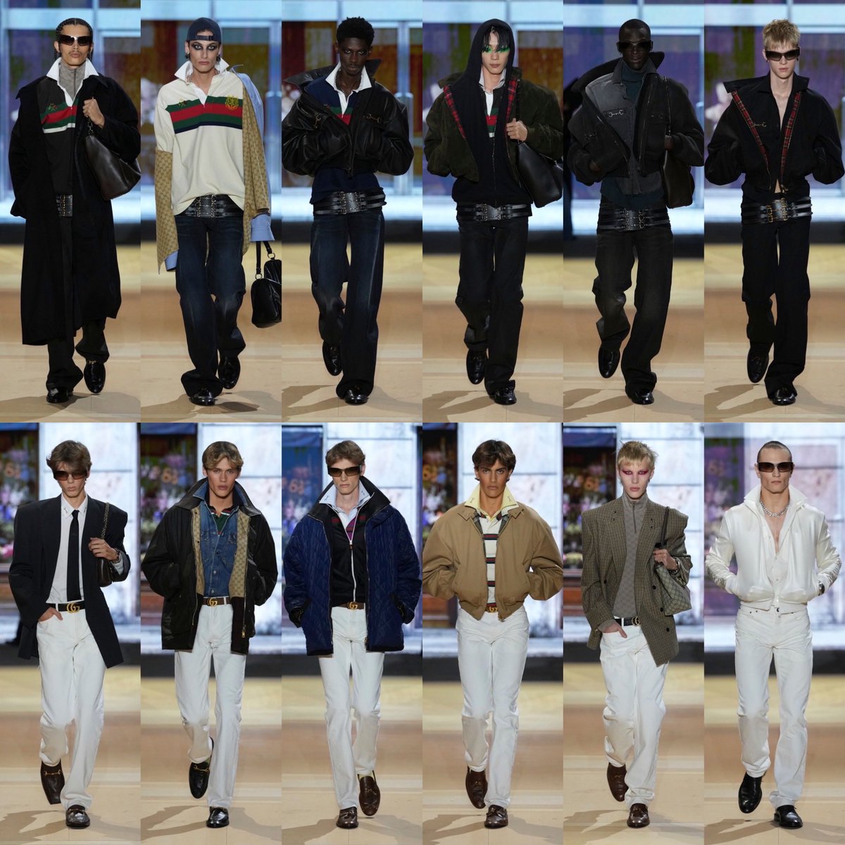 rebecamaccise's tweet photo. Gucci SS27 es, básicamente, la primera colección donde Demna nos enseña cómo entiende él a Gucci después de pasar un año estudiando la casa. “La conclusión de mi investigación es que Gucci representa el deseo de pertenecer a un mundo más glamuroso y, al mismo tiempo, la audacia de reinventar ese mundo a tu propia imagen”.

También habla de cómo Gucci siempre ha vivido entre mundos muy diferentes: la aristocracia y la cultura pop, Florencia y Hollywood, el buen gusto y el mal gusto, la tradición y la rebeldía.

Y creo que ahí está la clave de lo que quiere hacer Demna: no borrar esas contradicciones, sino usarlas para hacer de Gucci un lugar donde gente muy diferente pueda encontrarse, conectar e inspirarse.

En pocas palabras, para Demna, Gucci es un espacio de posibilidades, donde puedes convertirte en quien quieras ser. #mfw