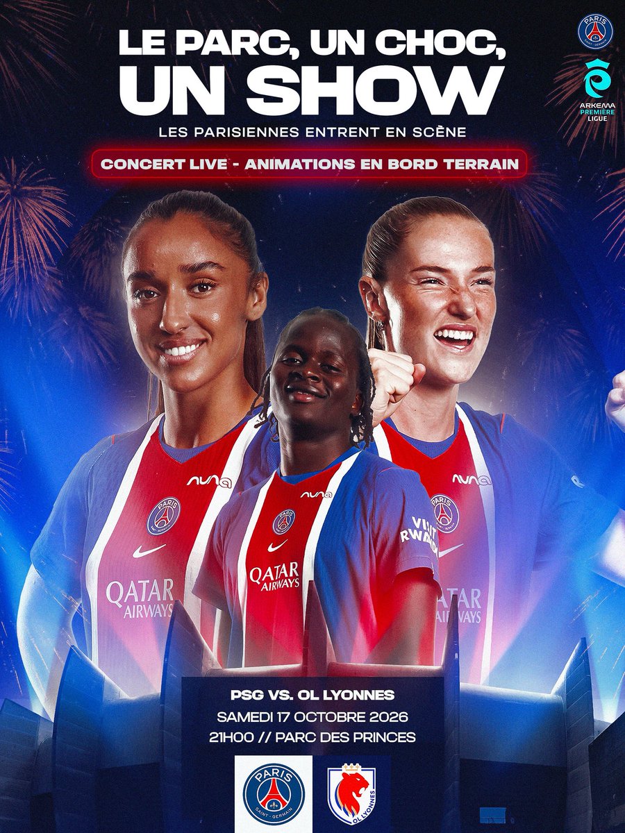 MegaPSG_'s tweet photo. 🚨CONCOURS MEGA PSG ! 📣

On vous fait gagner 6 PLACES (3 fois 2 places) pour PSG / OL Lyonnes samedi 17 octobre 21h00 au Parc des Princes ❤️💙

Pour participer c’est simple:

✅ RT ce tweet
✅ Follow @MegaPSG_ 
✅ Follow @PSG_Feminines 

TAS le 10/10 🗓️

Des animations en bord terrain et un concert en avant-match sont prévus pour faire monter la température, avant ce choc pour la première place du championnat 🥇

Pour les intéressés, la billetterie pour le match est déjà ouverte, le lien juste ici 👉 https://t.co/4MehKx6nuJ