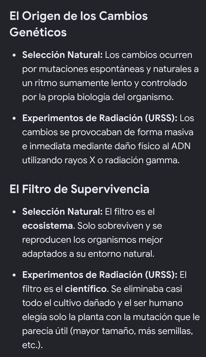 Isaac_numeritos's tweet photo. @simonmaechling Me dices que comparas la selección natural que sucede en miles millones de años con modificaciones creadas al azar a punta de radiación sin tener idea de lo que saldrá como hicieron los rusos hace 70 ~ 100 años?

A falta de espacio complemento con fichas que aportan contenido https://t.co/dOvmCGwcrO