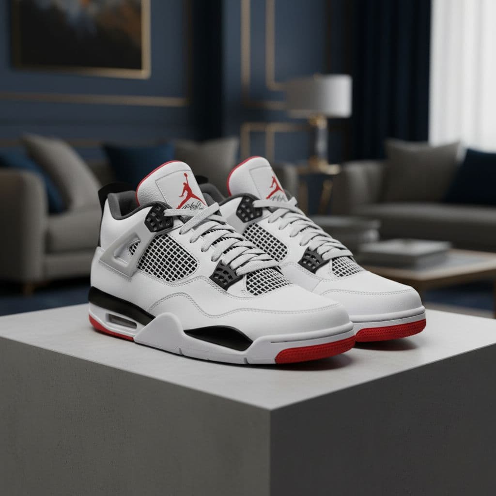 FreddaCromd2ox's tweet photo. Nike Air Jordan 4 Review and Buyer’s Guide. Image AI-generated for illustration purposes only. https://t.co/9h0Gg1UFbq