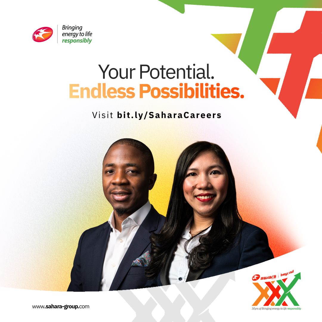 oluwagbemigaptr's tweet photo. Join the Sahara Energy Talent Pool

They welcome applications from professionals across a wide range of disciplines, including but not limited to:

Corporate Communications, Branding, Advertising, Public Relations

Marketing, Business Development, Sales and Client Relations

Government Relations, Community Relations, Corporate Social Responsibility

Supply Chain, Purchasing, Procurement, Inventory Management and Demand Planning

Fleet Management, Transport and Logistics

Security and Health, Safety, Security and Environment

Facilities, Office Management, Real Estate, Construction

Strategy, Business Performance

Accounts, Finance, Risk, Audit, Internal Control

Human Resources, and General Administration

Legal, Corporate Governance and Company Secretariat

Drilling Operations, Well Services

Engineering, Oil and Gas Operations, Instrumentation

Geology, Geoscience, Sub Surface Engineering

Information Technology, Artificial Intelligence, Robotics, Software and Hardware

Sustainability (Environment, Social and Governance)

Submit your CV today and discover where your potential can take you.

https://t.co/VAodaFRvPq

Retweet to your network.