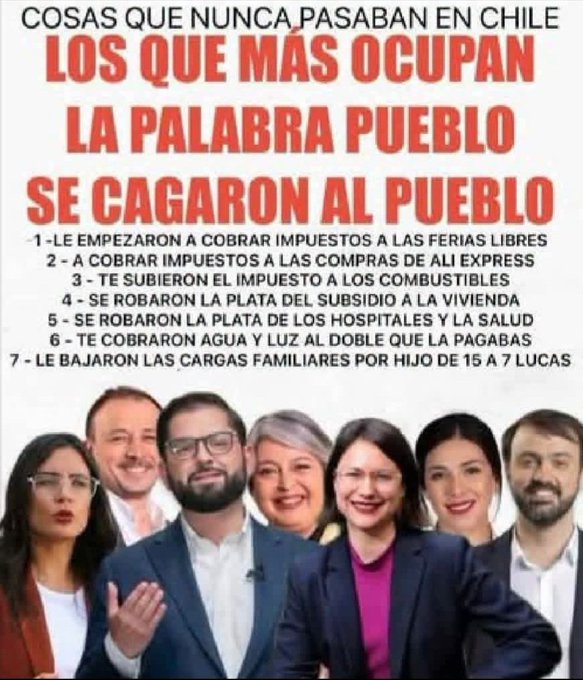 LAugustoPintoP's tweet photo. @elfrente_amplio ZURDOS MUGROSOS FRENTEAMPLISTAS, CORRUPTOS SOCIALISTAS Y BASTARDOS COMUNISTAS
@elfrente_amplio
@PCdeChile
@PSChile
SOLO GOBERNARON PARA DESTRUIR LAS INSTITUCIONES Y DESPRESTIGIAR LOS CARGOS PÚBLICOS.
ROBAR EL DINERO Y LAS RIQUEZAS DE ESTE PAIS.
TAL CUAL LO HICIERON HACE 53 AÑOS https://t.co/YDv67zEsOG