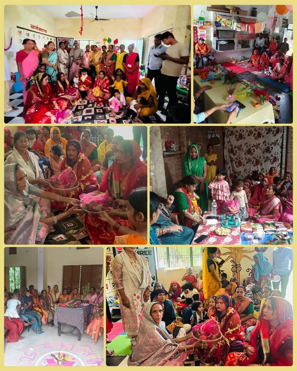 BJPMM4UP's tweet photo. “आंगन मिलन सेवा” अभियान के अंतर्गत अवध क्षेत्र महिला मोर्चा द्वारा आंगनबाड़ी केंद्रों पर कार्यकत्रियों, बच्चों एवं लाभार्थी माताओं से संवाद कर पोषण, स्वास्थ्य और जनकल्याणकारी योजनाओं के प्रति जागरूक किया। https://t.co/IAAxr5ncVN